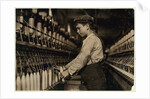 A doffer replaces full bobbins at Globe Cotton Mill, Augusta, Georgia, 1909 by Lewis Wickes Hine