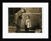 8 year old newsboy Michael McNelis, who'd just recovered from his second bout of pneumonia, selling papers in a rain storm by Lewis Wickes Hine