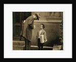 8 year old newsboy Michael McNelis, who'd just recovered from his second bout of pneumonia, selling papers in a rain storm by Lewis Wickes Hine