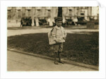7 year old newsboy Ferris in Mobile, Alabama, 1914 by Lewis Wickes Hine