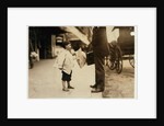 6 year old newsboy Hyman selling papers until 6 p.m. in Lawrence, Massachusetts, 1911 by Lewis Wickes Hine