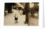 6 year old newsboy Hyman selling papers until 6 p.m. in Lawrence, Massachusetts, 1911 by Lewis Wickes Hine