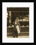 5 year old newsboy Tommy Hawkins only 3 ft 4 ins tall, working in St. Louis, Missouri, 1910 by Lewis Wickes Hine
