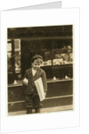 5 year old newsboy Tommy Hawkins only 3 ft 4 ins tall, working in St. Louis, Missouri, 1910 by Lewis Wickes Hine