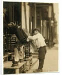 Michael Mero, 2 West 4th St. Bootblack, 12 years of age, working one year of own volition by Lewis Wickes Hine
