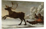 Abraham Renstirna Dressed as a Lapp and his Reindeer by David Klocker Ehrenstrahl