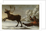 Abraham Renstirna Dressed as a Lapp and his Reindeer by David Klocker Ehrenstrahl