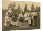 Children carrying their pecks of cranberries to the 'bushel man' at Theodore Budd's Bog, Turkeytown near Pemberton, New Jersey, 1910 by Lewis Wickes Hine