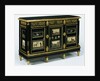 One of a pair of cabinets mounted with late 17th century pietra dura plaques, c.1785 by Adam Weisweiler