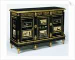 One of a pair of cabinets mounted with late 17th century pietra dura plaques, c.1785 by Adam Weisweiler
