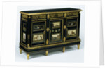 One of a pair of cabinets mounted with late 17th century pietra dura plaques, c.1785 by Adam Weisweiler