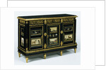 One of a pair of cabinets mounted with late 17th century pietra dura plaques, c.1785 by Adam Weisweiler