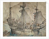 Ship with armed men by Hans Holbein the Younger