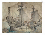 Ship with armed men by Hans Holbein the Younger
