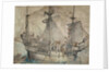 Ship with armed men by Hans Holbein the Younger