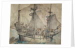 Ship with armed men by Hans Holbein the Younger