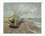 Fishing Boats on the Beach at Saintes-Maries-de-la-Mer, 1888 by Vincent van Gogh