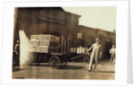 Men in front of a Wells Fargo & Co Express depot with crates and milk cans, Springfiled, Missouri, 1916 by Lewis Wickes Hine