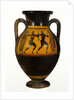 Athenian Attic black-figure amphora with dancers, c.540-30 BC by Greek school