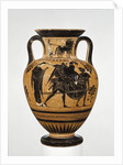 Athenian Attic black-figure neck amphora showing the sack of Troy c.510 BC by Greek school