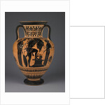 Athenian Attic black-figure amphora with Heracles carrying the Erymanthean boar, c.510 BC by Greek school