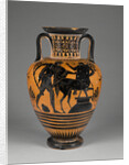 Athenian Attic black-figure neck amphora with Heracles and centaur, c.480-60 BC by Greek school