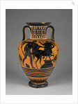 Athenian Attic black-figure neck amphora with Heracles and centaur, c.480-60 BC by Greek school