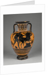 Athenian Attic black-figure neck amphora with Heracles and centaur, c.480-60 BC by Greek school