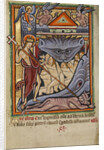 Harrowing of hell from the Illustrated Vita Christi Ms 101 fol. 82v, c.1190-1200 by English School