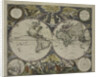 Double-hemisphere world map from Goos's Sea Atlas of the Water World, 1672 by Pieter Goos
