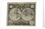 Double-hemisphere world map from Goos's Sea Atlas of the Water World, 1672 by Pieter Goos
