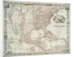 Map of the United States of America, British provinces, Mexico, West Indies and Central America, 1850 by American School