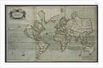 A new and correct map of the world from an atlas of the sea, 1707 by English School