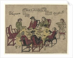Dutch VOC employees being served a meal by Javanese servants at Deshima, 1790-1810 by Japanese School