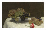 Still Life with Grapes and a Carnation, c.1880 by Ignace Henri Jean Fantin-Latour
