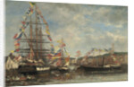 Festival in the Harbour of Honfleur, 1858 by Eugene Louis Boudin