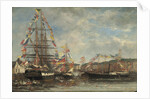 Festival in the Harbour of Honfleur, 1858 by Eugene Louis Boudin