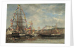Festival in the Harbour of Honfleur, 1858 by Eugene Louis Boudin