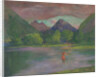 Afterglow, Tautira River, Tahiti, Fisherman Spearing a Fish, c.1895 by John La Farge or Lafarge