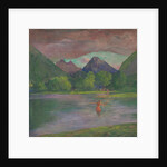 Afterglow, Tautira River, Tahiti, Fisherman Spearing a Fish, c.1895 by John La Farge or Lafarge