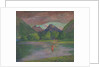 Afterglow, Tautira River, Tahiti, Fisherman Spearing a Fish, c.1895 by John La Farge or Lafarge