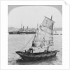 Chinese junk and British battleship in the harbour at Hong Kong, 1902 by Carlton Harlow Graves