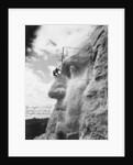 Gutzon Borglum inspecting work on Washington at Mount Rushmore, 1932 by American Photographer