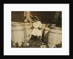 Mary Christmas, only 3, made to pick cranberries spilt at the barrels by her grandfather, Week's Bog, Falmouth, Massachusetts, 1911 by Lewis Wickes Hine