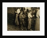 10 year old Jimmie who has been shucking 3 years with an 11 year old boy who shucks 7 pots by Lewis Wickes Hine