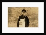 Tony Casale known as 'Bologna' aged 11, selling papers for 4 years, bitten by his father for not selling enough, Hartford, Connecticut, 1909 by Lewis Wickes Hine