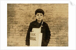 Tony Casale known as 'Bologna' aged 11, selling papers for 4 years, bitten by his father for not selling enough, Hartford, Connecticut, 1909 by Lewis Wickes Hine