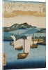 Returning Sails at Yabase from the series Eight Views of Omi, c.1855-8 by Ando or Utagawa Hiroshige