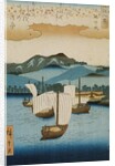 Returning Sails at Yabase from the series Eight Views of Omi, c.1855-8 by Ando or Utagawa Hiroshige