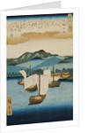 Returning Sails at Yabase from the series Eight Views of Omi, c.1855-8 by Ando or Utagawa Hiroshige